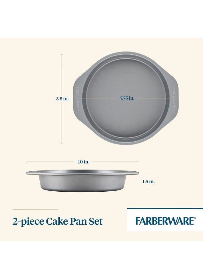 Farberware GoldenBake Bakeware Nonstick Baking Pans/Cake Pan Set, Round, Insulated, Two 8-Inch, Gray