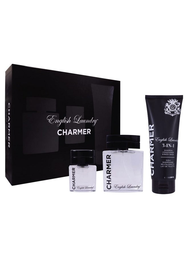 Charmer by English Laundry Eau de Parfum for Men 3 Piece Gift Set, 3.4 fl. oz.