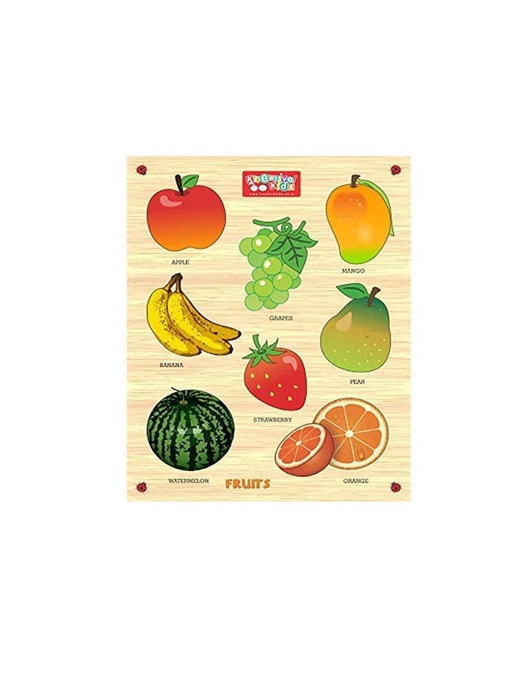 Wood Fruits Educational Puzzle Toy for Kids, Multicolour