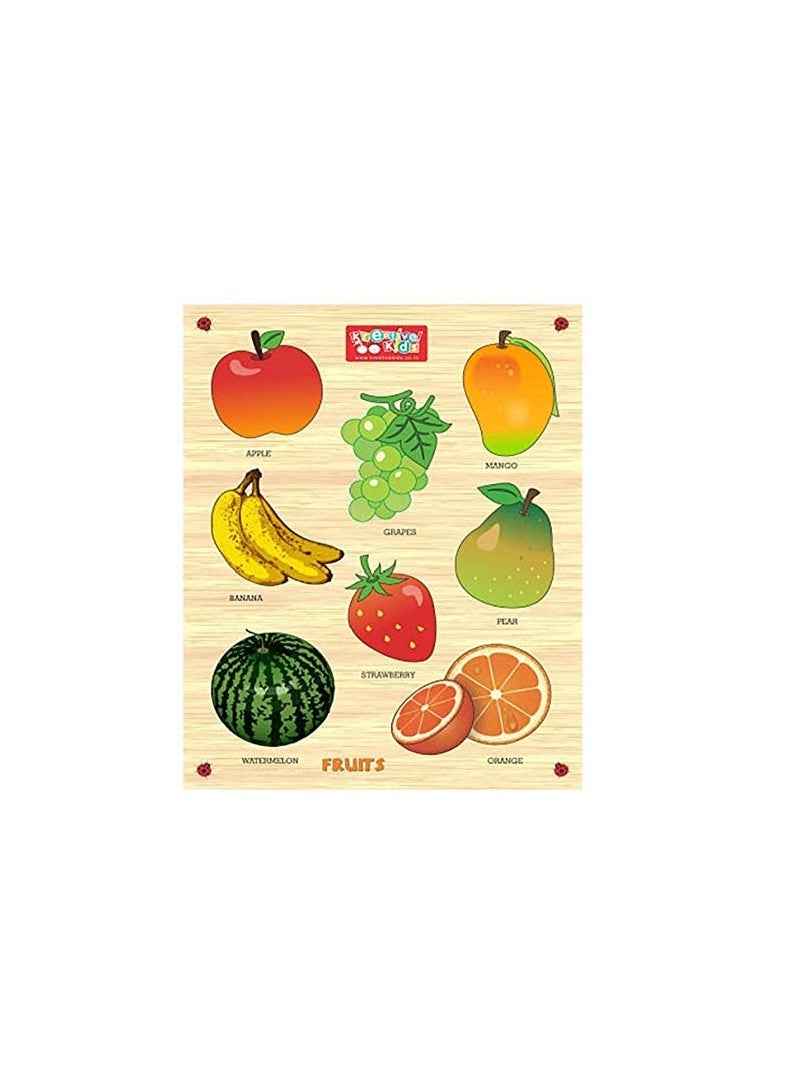 Wood Fruits Educational Puzzle Toy for Kids, Multicolour