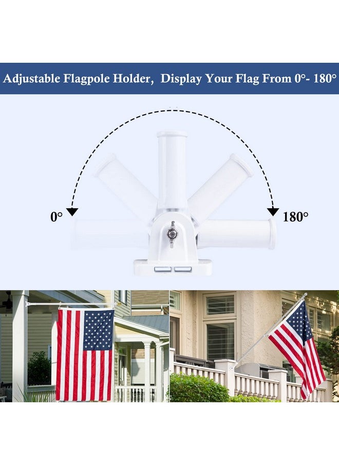 NQ Flag Pole Holder Adjustable, Flag Pole Bracket for Outside House Heavy Duty Aluminum, Multi-Position Flag Pole Mounting Bracket Rust Free with Hardwares, 1
