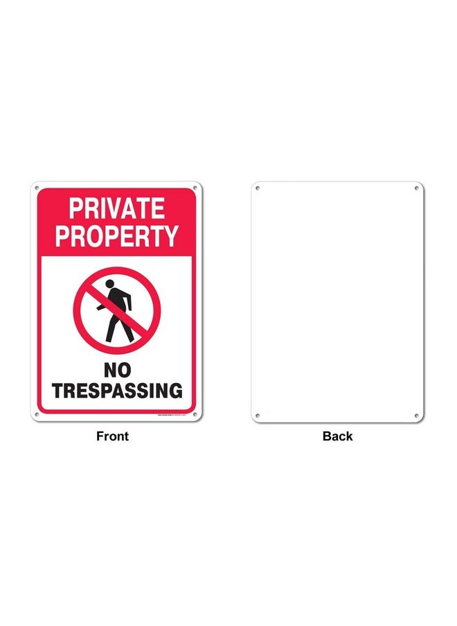 Sigo Signs, Private Property Sign, No Trespassing Red Sign, 10x14 Inches, Rust Free .040 Aluminum, Fade Resistant, Made in USA