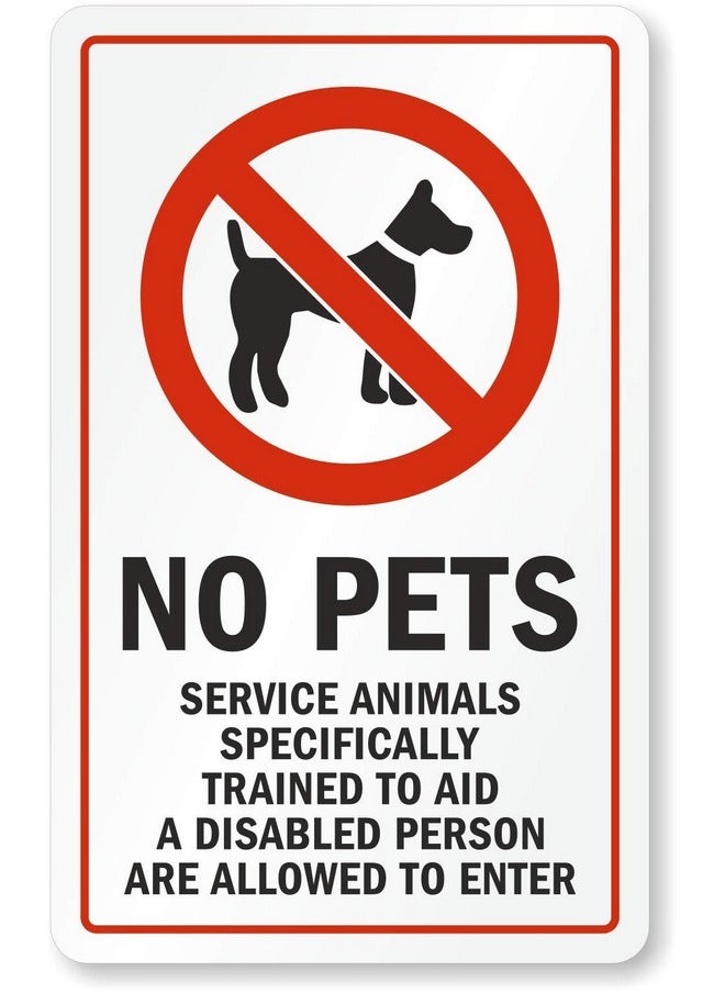 SmartSign “No Pets, Service Animals Specifically Trained To Aid A Disabled Person Are Allowed To Enter” Glass Door Decal | 8