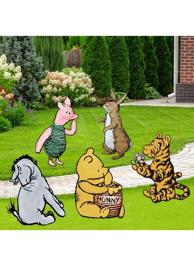 Classic Winnie The Pooh Party Supplies, 5PCS Yard Signs with Stakes, Outdoor Lawn Party Decor, Winnie Baby Shower Party Decorations