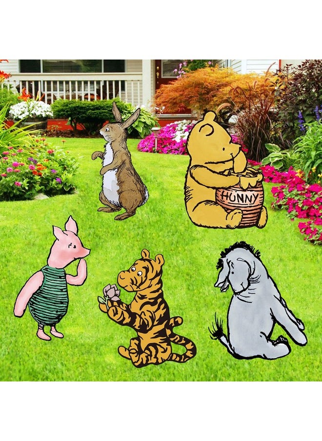 Classic Winnie The Pooh Party Supplies, 5PCS Yard Signs with Stakes, Outdoor Lawn Party Decor, Winnie Baby Shower Party Decorations