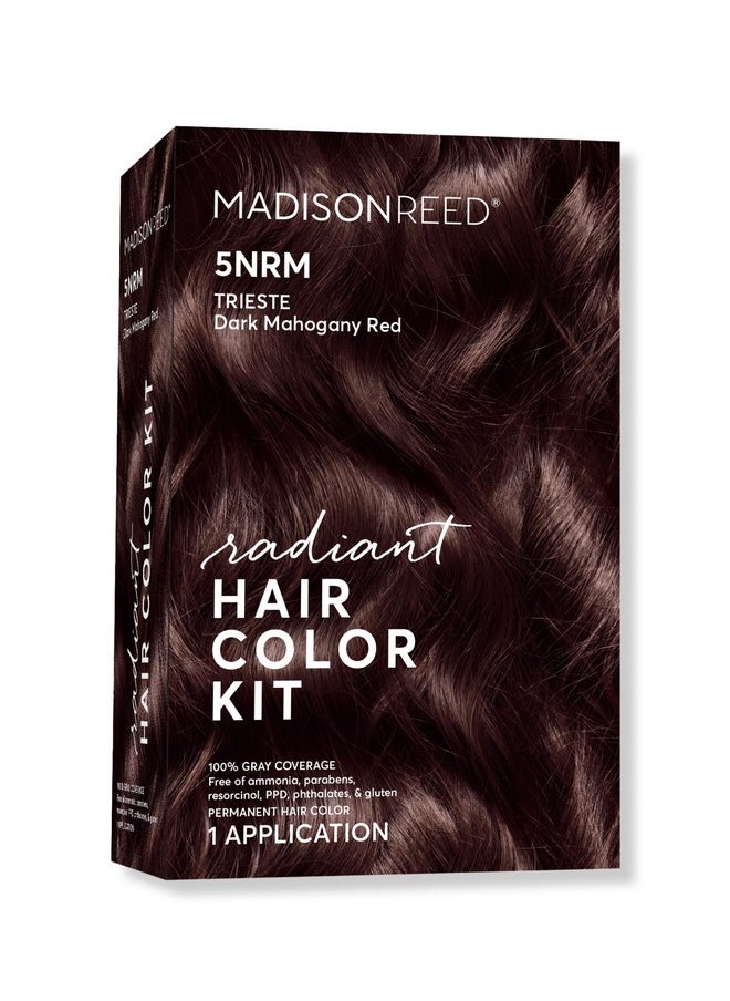 Madison Reed Radiant Hair Color Kit, Permanent Hair Dye, 100% Gray Coverage, Ammonia-Free, Trieste Red 5NRM Dark Mahogany red, Pack of 1