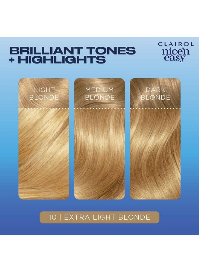 Clairol Nice'n Easy Permanent Hair Dye, 10 Extra Light Blonde Hair Color, Pack of 3