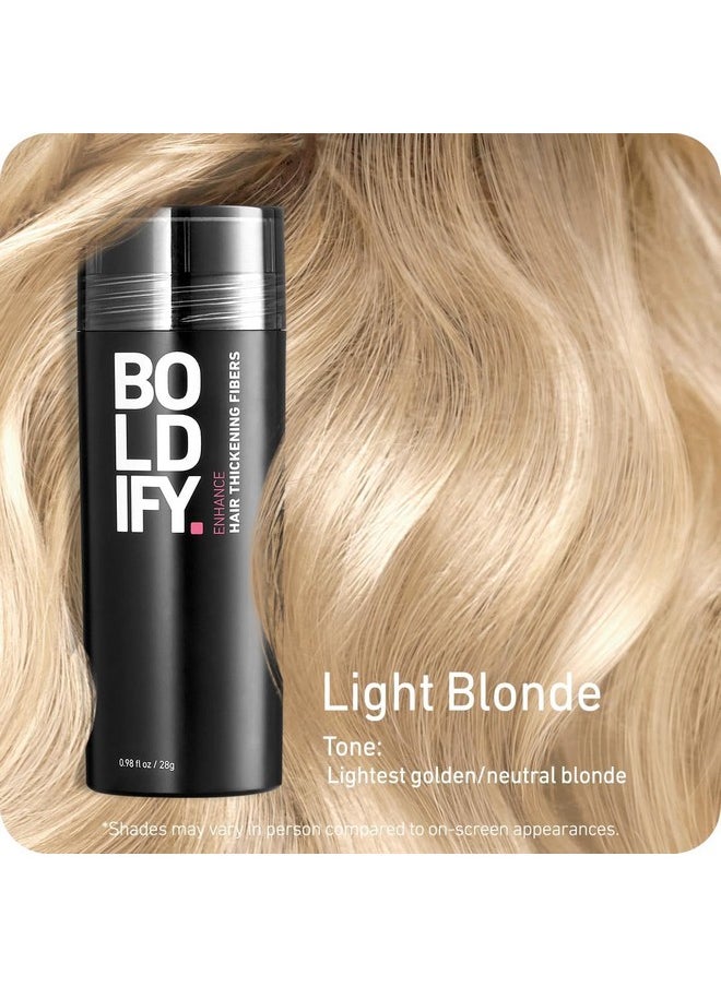 BOLDIFY Hair Fibers (28g) Fill In Fine and Thinning Hair for an Instantly Thicker & Fuller Look - Best Value & Superior Formula -14 Shades for Women & Men - LIGHT BLONDE