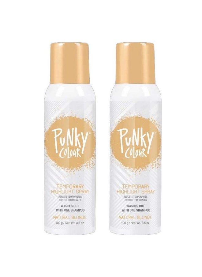 Punky, Temporary Hair Highlight Spray, Natural Blonde, 3.5 oz x 2 Pack