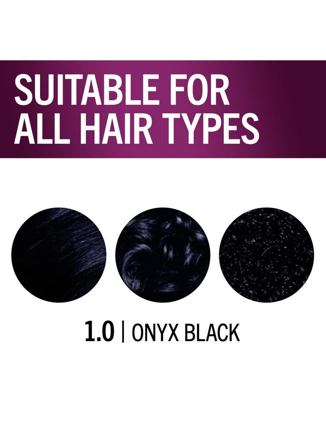 Schwarzkopf Keratin Color Permanent Hair Color, 1.0 Black Onyx, 1 Application - Salon Inspired Permanent Hair Dye, for up to 80% Less Breakage vs Untreated Hair and up to 100% Gray Coverage