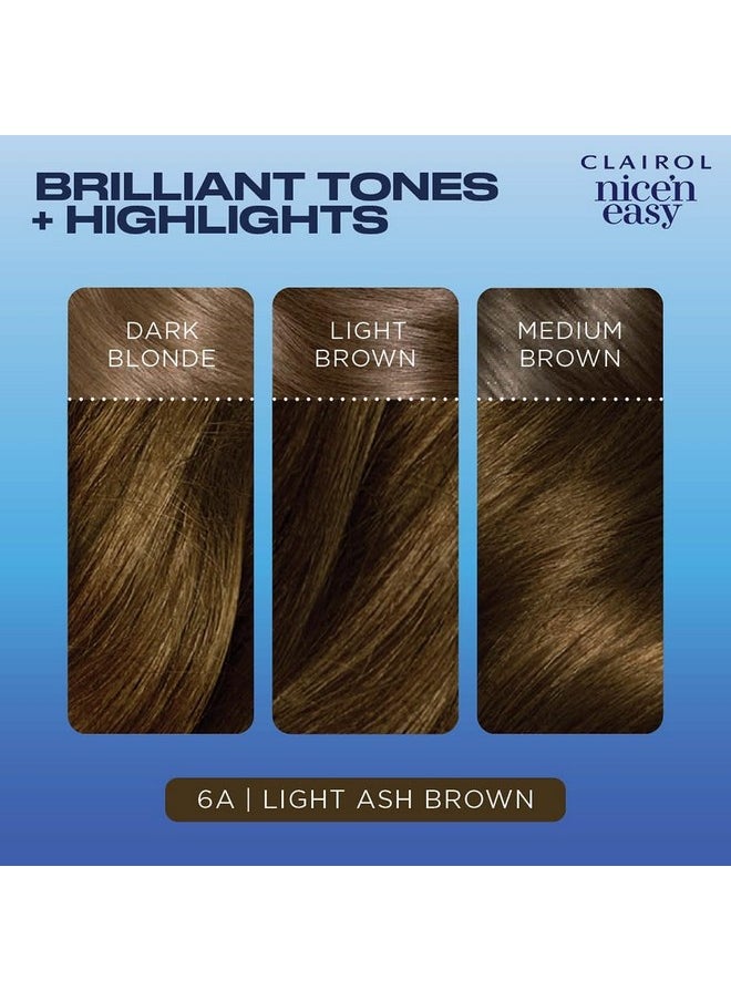 Clairol Nice'n Easy Permanent Hair Dye, 6A Light Ash Brown Hair Color, Pack of 1 (Packaging May Vary)