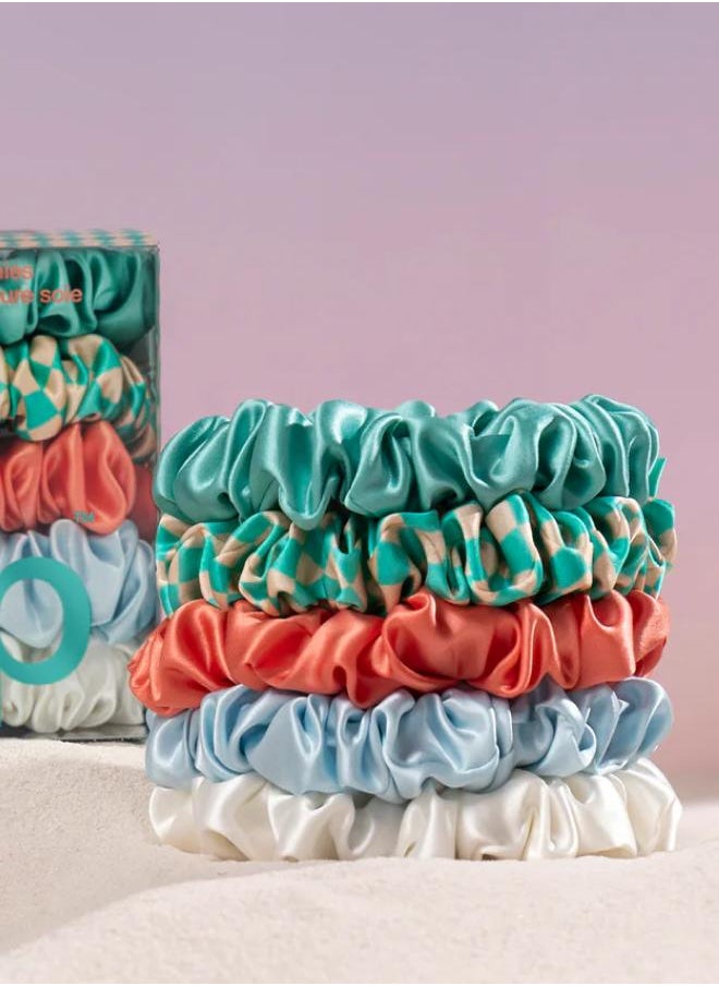 Midi Scrunchies  - Seashell - set of 5