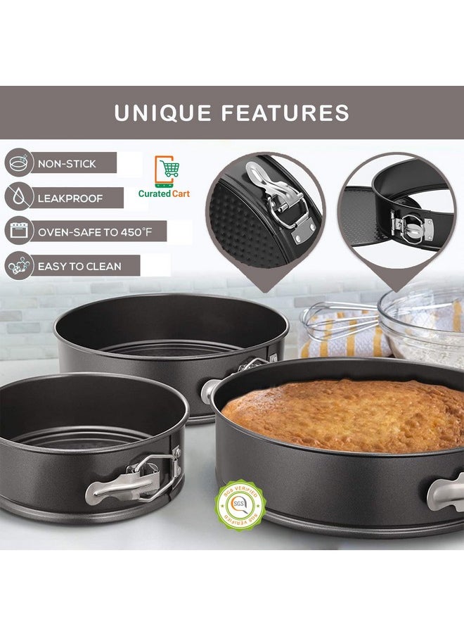 Curated Cart Premium Cake Making Set - Combo Carbon Steel Cake Baking for Microwave OTG Oven and Dishwasher Safe (Heart & Square Cake Tin + Cake Mould)