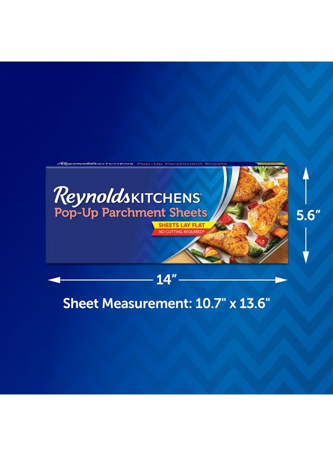 Reynolds Kitchens Pop-Up Parchment Paper Sheets, 10.7x13.75 Inch, 120 Sheets