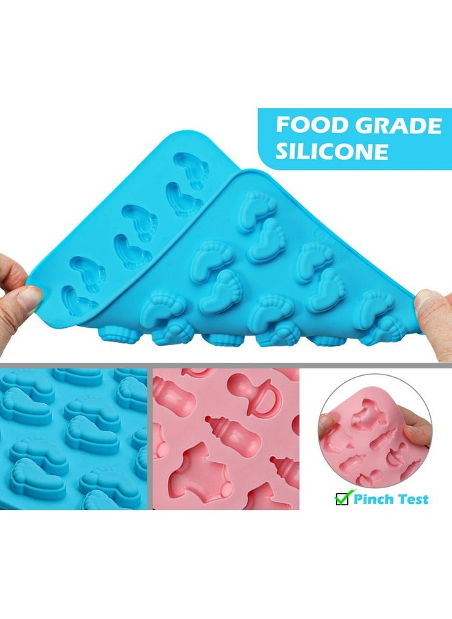 Webake Baby Feet Mold Baby Onesie Baby Bottle Pacifier Molds, Bite Size Silicone Chocolate Candy Molds Gummy Mould for Baby Shower Party Cake Decoration Cupcake Topper