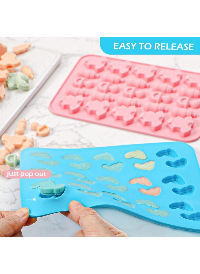 Webake Baby Feet Mold Baby Onesie Baby Bottle Pacifier Molds, Bite Size Silicone Chocolate Candy Molds Gummy Mould for Baby Shower Party Cake Decoration Cupcake Topper