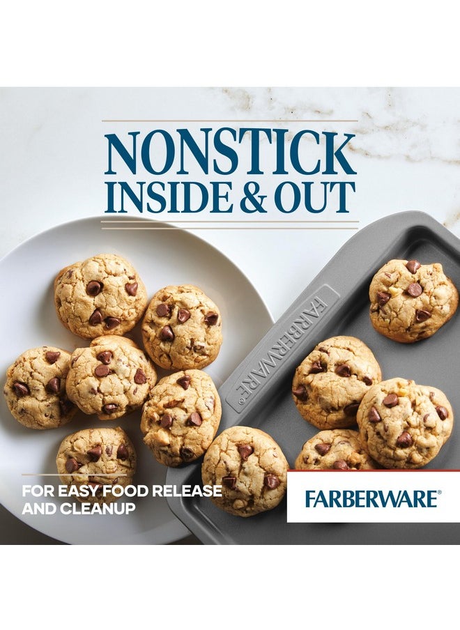 Farberware Nonstick Bakeware Set, Nonstick Cookie Sheets / Baking Sheets - 2 Piece, Gray