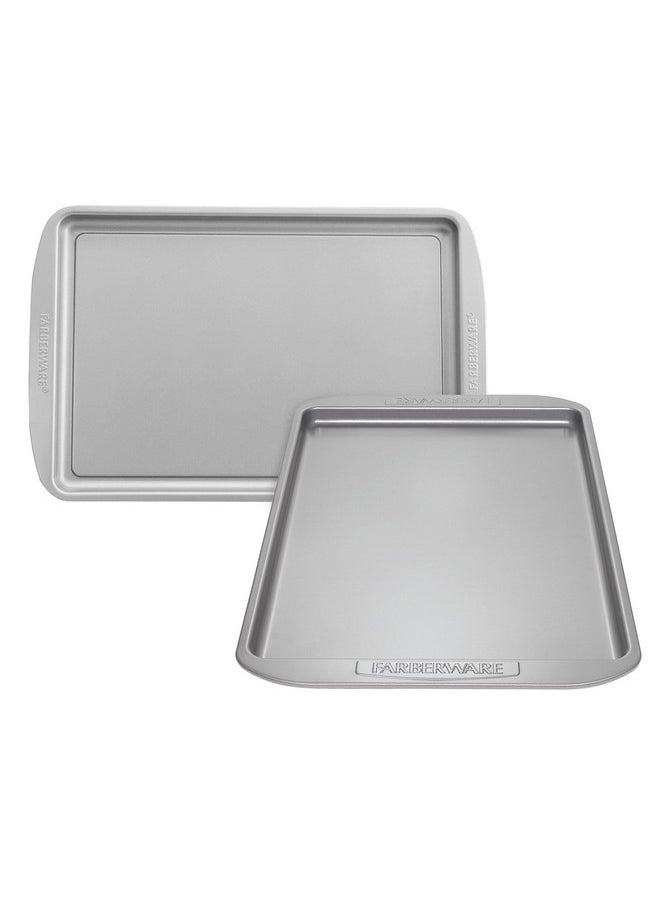 Farberware Nonstick Bakeware Set, Nonstick Cookie Sheets / Baking Sheets - 2 Piece, Gray