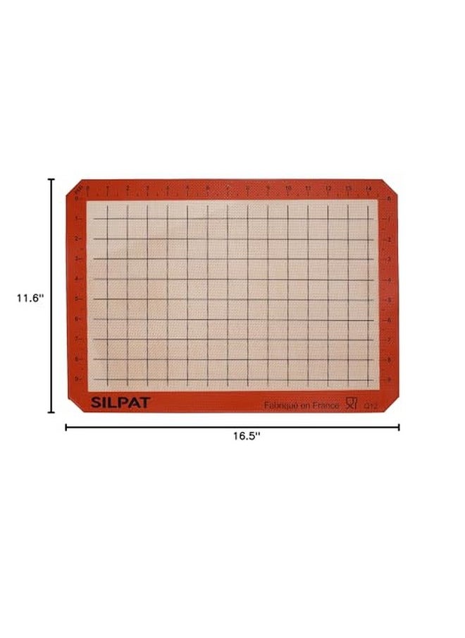 Silpat The Original Premium Non-Stick Silicone Baking Mat, Gridded Half Sheet Size, 11-5/8 x 16-1/2