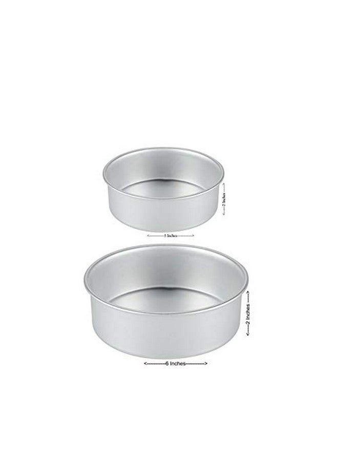 Rinkle Trendz Aluminium Round Cake Pan Tin Mould 5-inch and 6-inch