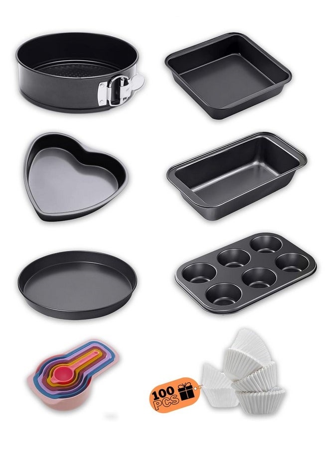 Curated Cart Premium Cake Making Set - Combo Carbon Steel Cake Baking for Microwave OTG Oven and Dishwasher Safe (8 Pcs Combo Cake Baking Tin) Utensil