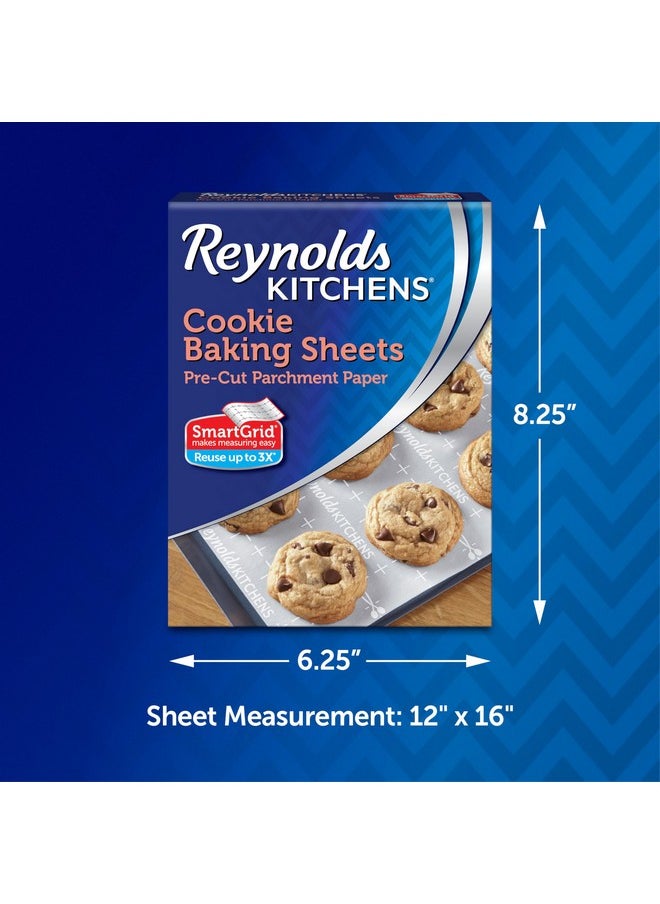 Reynolds Kitchens Cookie Baking Sheets, Pre-Cut Parchment Paper,25 Count (Pack of 4), 100 Total Sheets