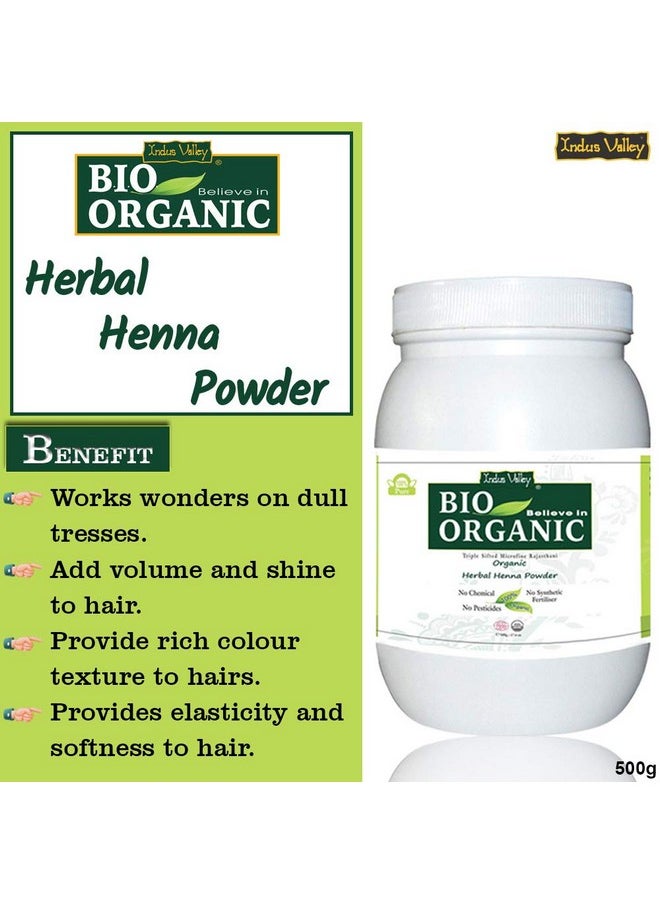 INDUS VALLEY Bio Organic Herbal Henna Powder (Jumbo Pack 500gm)