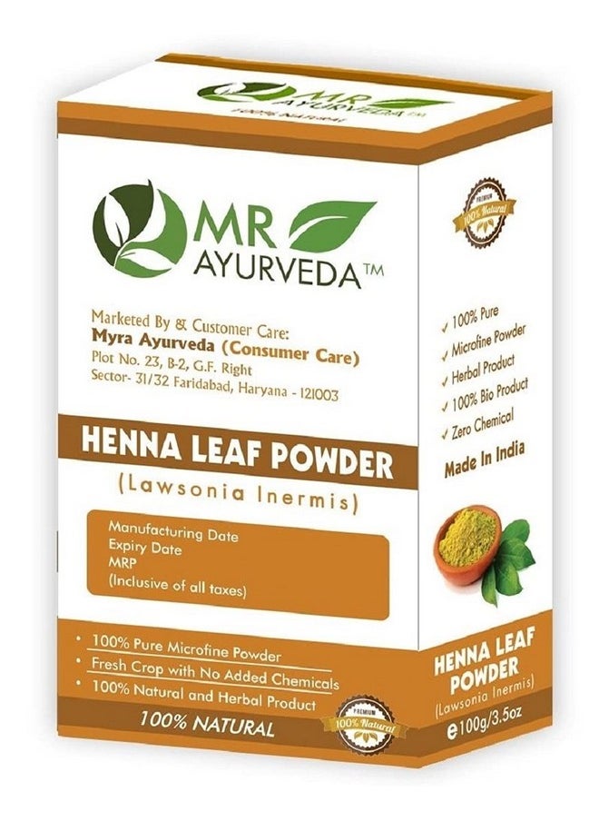 MR Ayurveda 100% Organic Henna Powder for Hair Colour, 200g each (Pack of 2) - Green