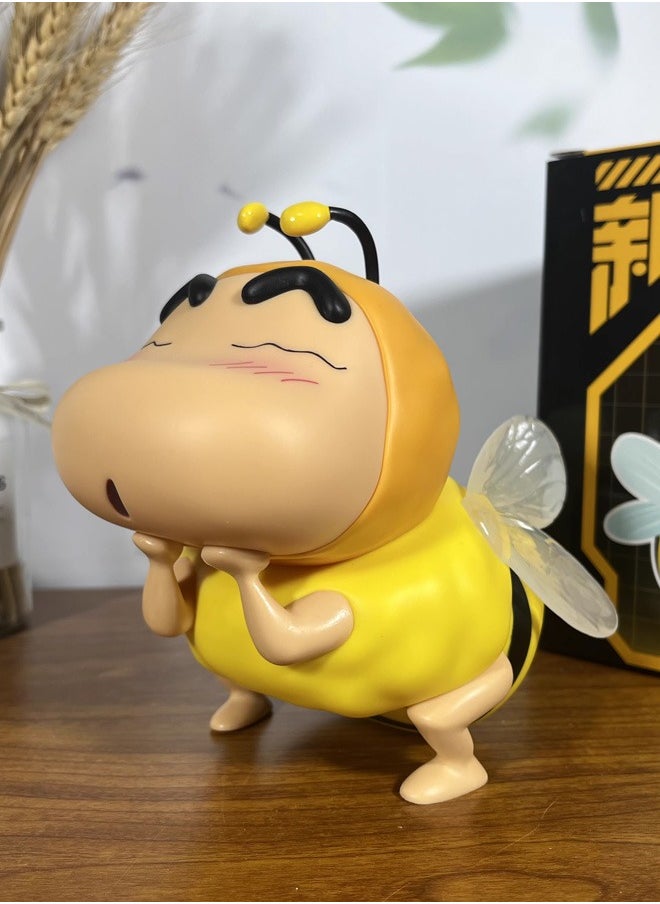 Nohara Shinnosuke Crayon Shin-chan Bee Action Figure Decorative Resin Sculpture Home Decor Statue, Art Figurine Home Ornament Decoration for Office, Living Room, Bedroom, Book Shelf, TV Cabinet, Desktop