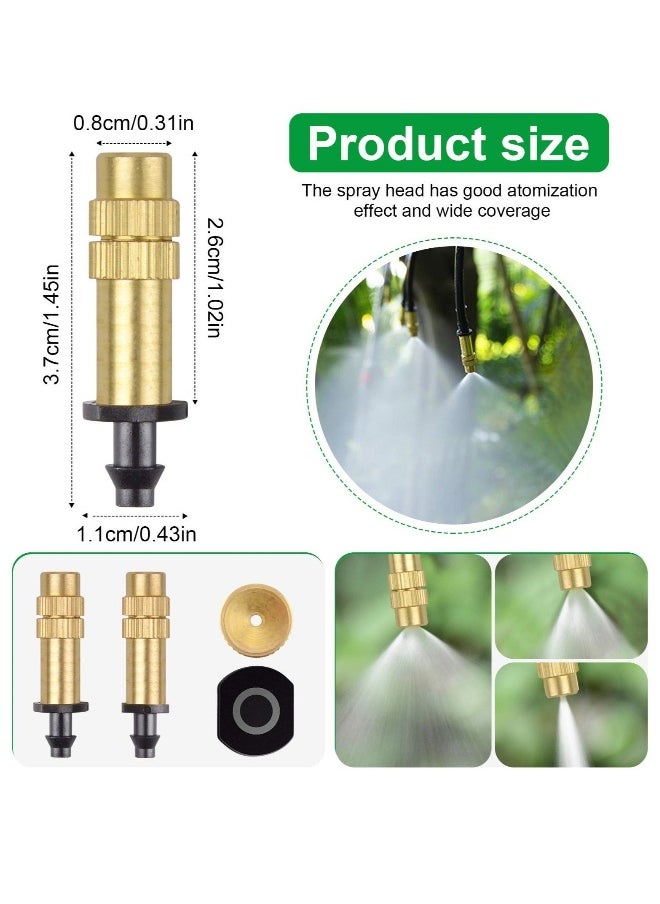 Irrigation System Copper Nozzle, 30Pcs Adjustable Spray Nozzle, Garden Water Cooling System Irrigation Greenhouse Vegetables Lawn Watering Nozzle