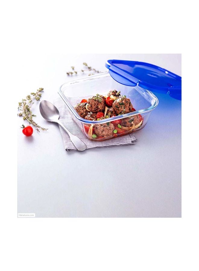 Cook And Go Square Dish With Lid Clear/Blue