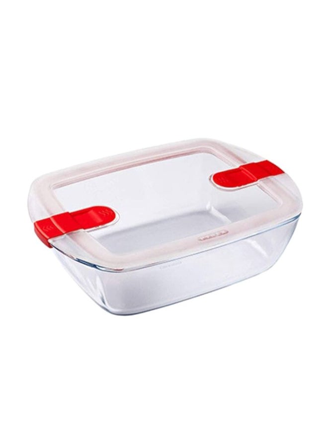 Cook And Heat Rectangular Dish Clear/Red 28 x 20 x 8cm