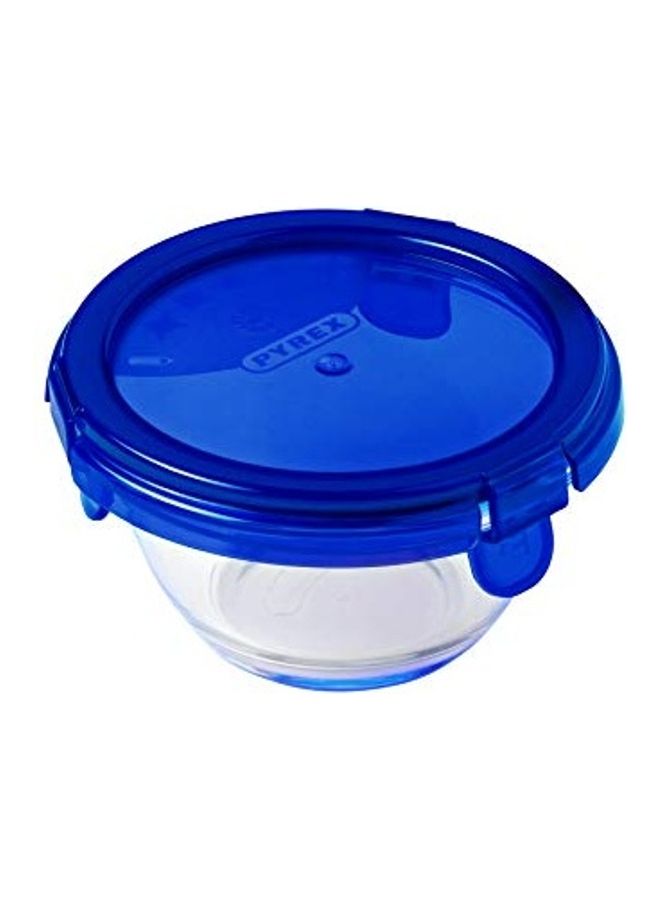 Round Bowl With Lid Clear/Blue 200ml