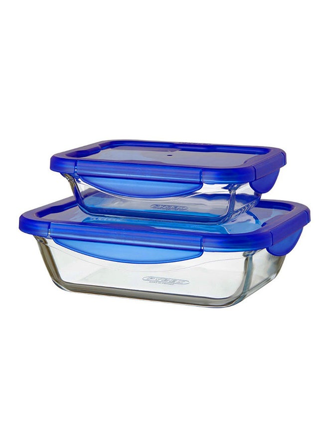 2-Piece Glass Food Storage Container Clear