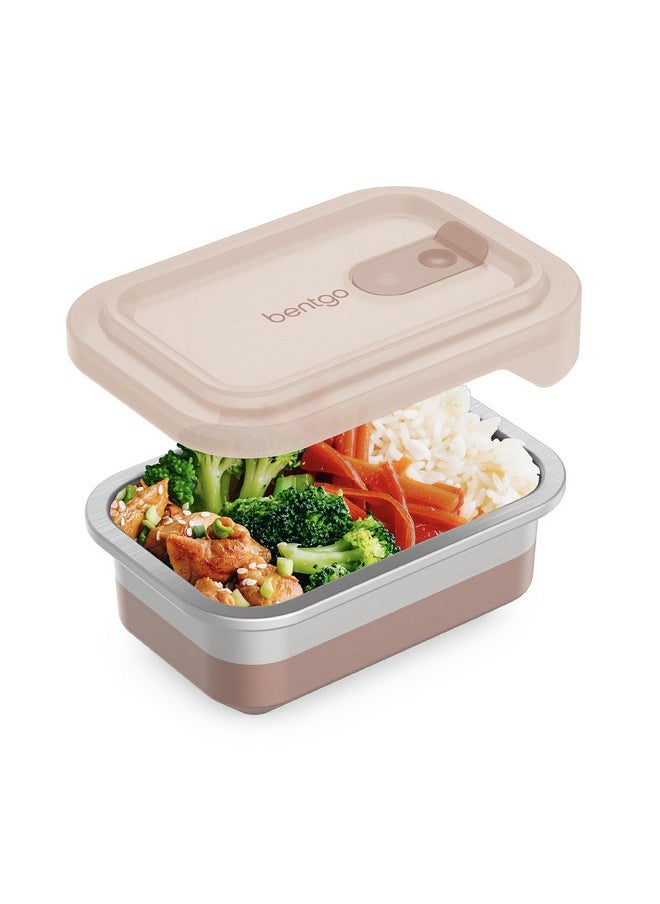 Bentgo MicroSteel Heat & Eat Container - Microwave-Safe, Sustainable & Reusable Stainless Steel Food Storage Container with Airtight Lid for Eco-Friendly Meal Prepping (Snack Size - 2 Cups)