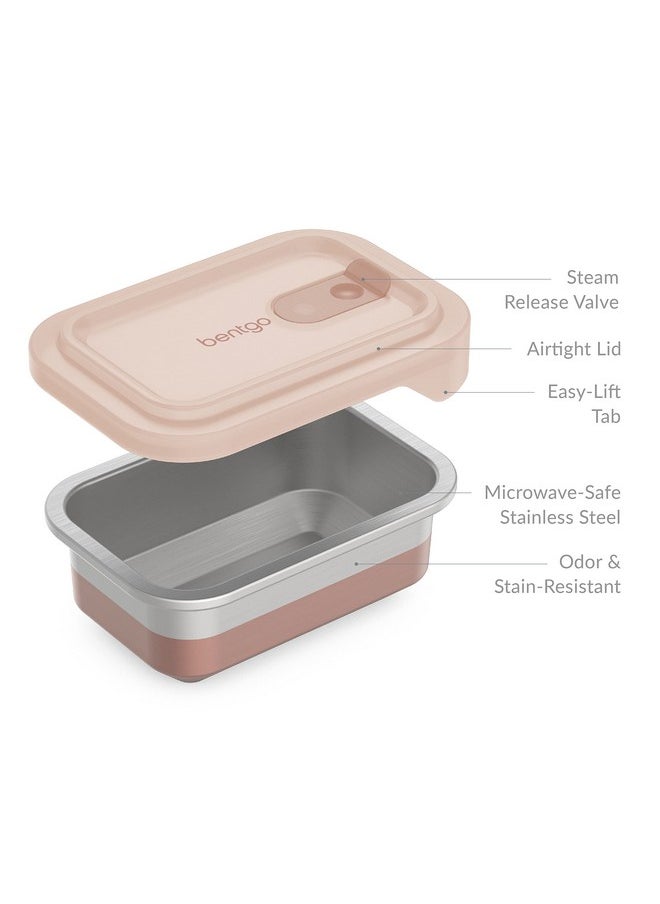 Bentgo MicroSteel Heat & Eat Container - Microwave-Safe, Sustainable & Reusable Stainless Steel Food Storage Container with Airtight Lid for Eco-Friendly Meal Prepping (Snack Size - 2 Cups)