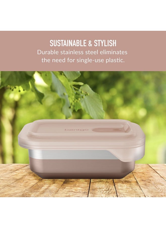 Bentgo MicroSteel Heat & Eat Container - Microwave-Safe, Sustainable & Reusable Stainless Steel Food Storage Container with Airtight Lid for Eco-Friendly Meal Prepping (Snack Size - 2 Cups)