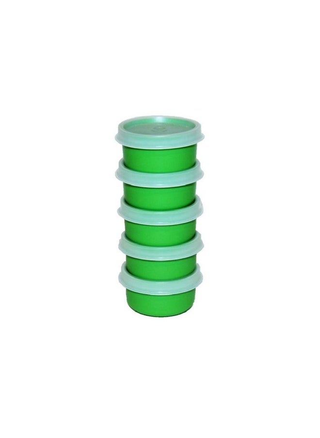 Tupperware Set of 5 Smidgets 1 Ounce Mini Containers Green