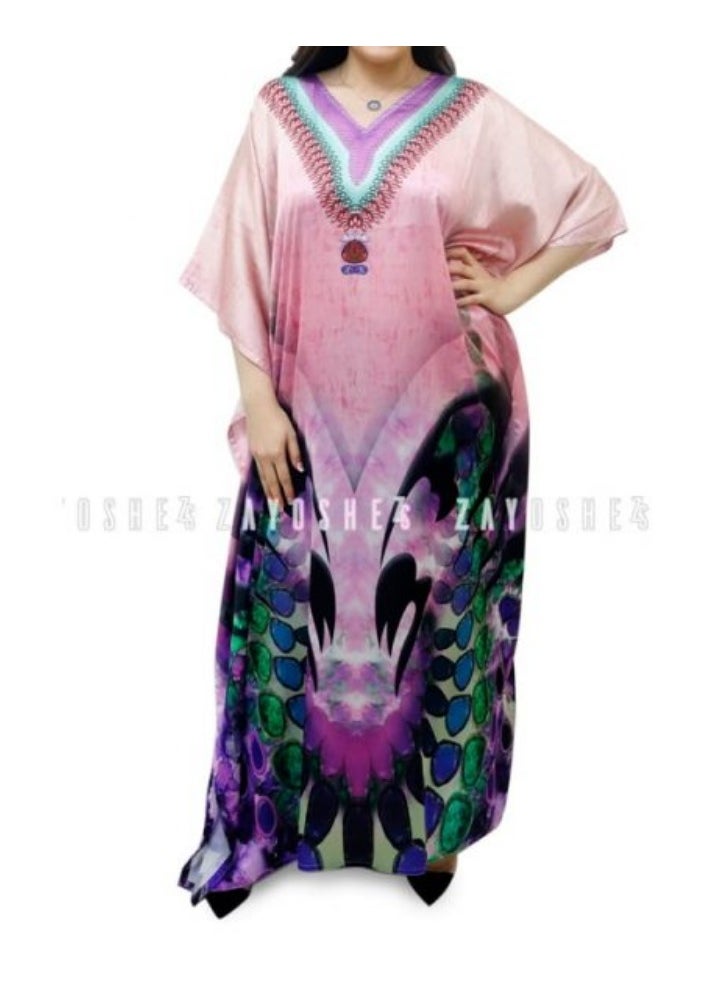 Digital Print Kaftan Pink