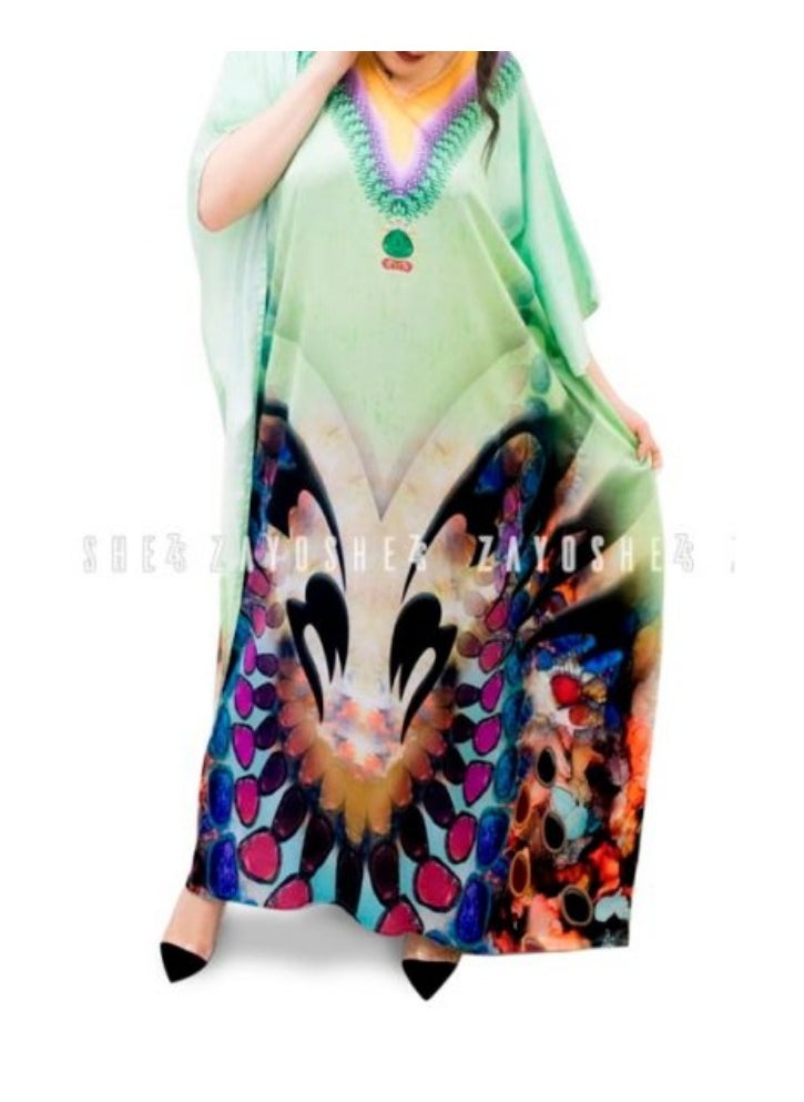 Digital Print Kaftan-Green