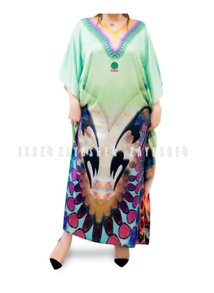 Digital Print Kaftan-Green