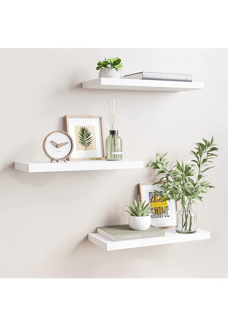 Deep Modern Solid Wood Wall Shelves for Storage, Wall Mounted Display Shelving