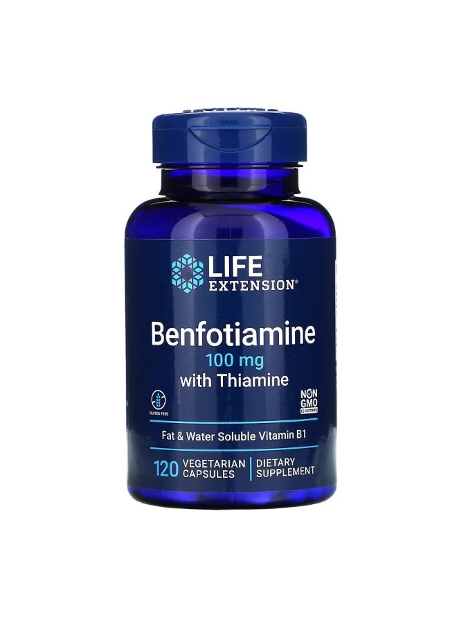 Benfotiamine with Thiamine 100 mg 120 Vegetarian Capsules