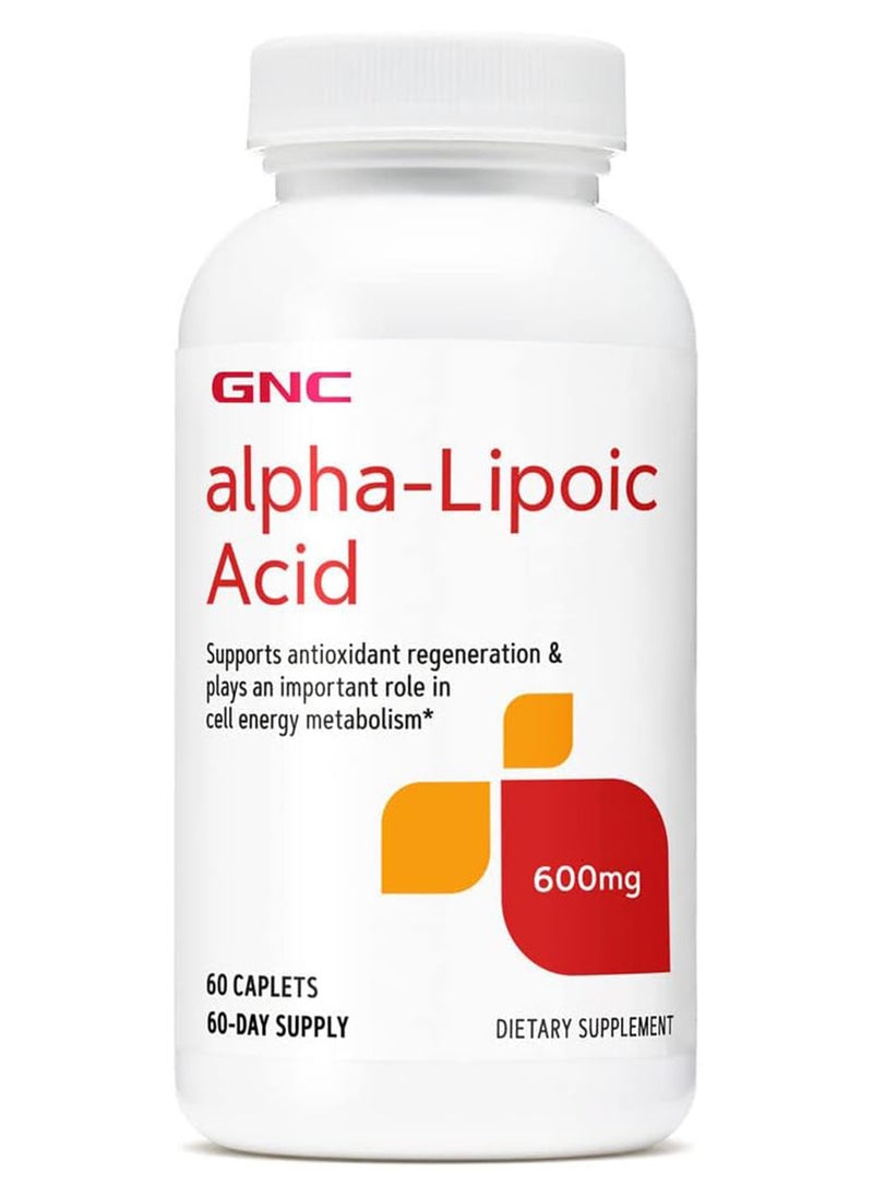 Alphalipoic Acid 600 Mg 60 Caplets Supports Antioxidant Regeneration And Cell Energy Metabolism