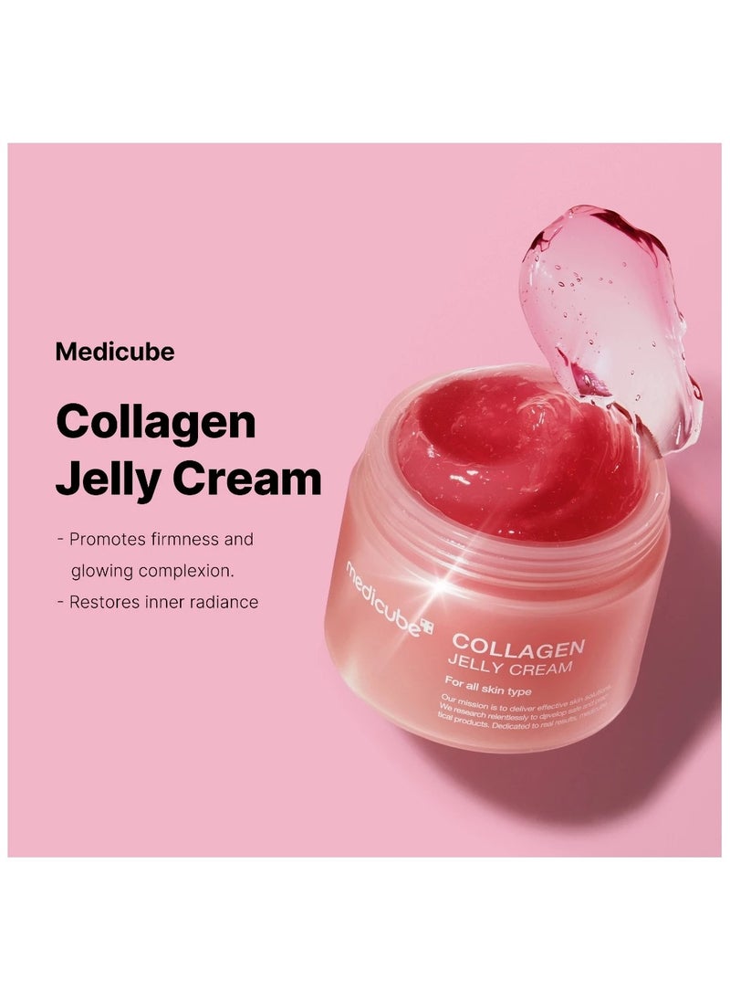 Collagen Jelly Cream- Niacinamide & Freeze-Dried Hydrolyzed Collagen - Boosts skin's barrier hydration and gives 24h Glow & Lifted Look - No artificial color, Korean skincare (110ml)