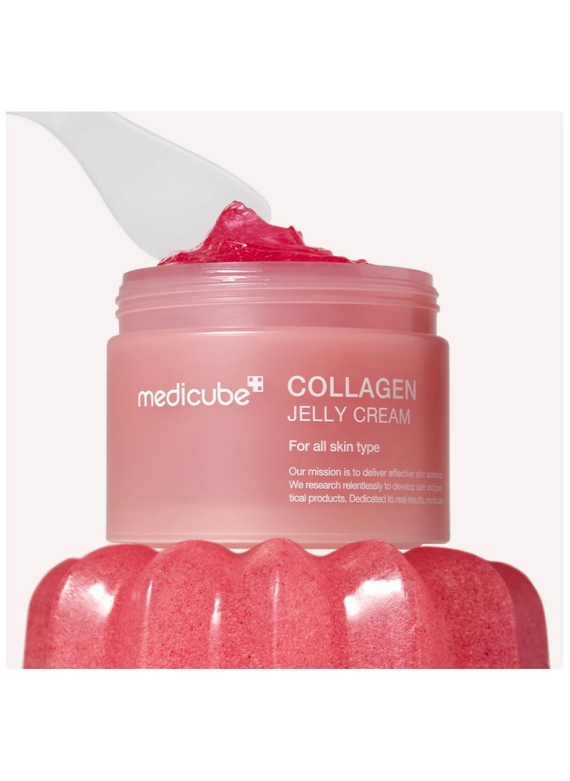 Collagen Jelly Cream- Niacinamide & Freeze-Dried Hydrolyzed Collagen - Boosts skin's barrier hydration and gives 24h Glow & Lifted Look - No artificial color, Korean skincare (110ml)