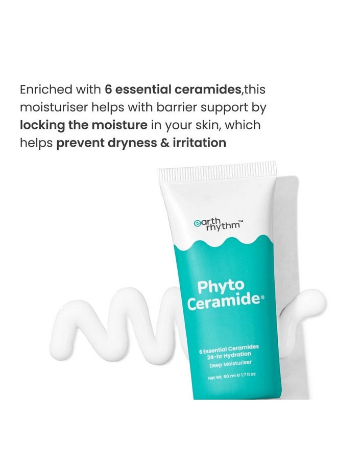 Phyto Ceramide Face Moisturizer For Deep Hydration & Moisturization With Hyaluronic Acid, Vitamin E & Phyto Ceramide | Strengthen Skin Barrier For Dry, Sensitive & Normal Skin (50Ml)