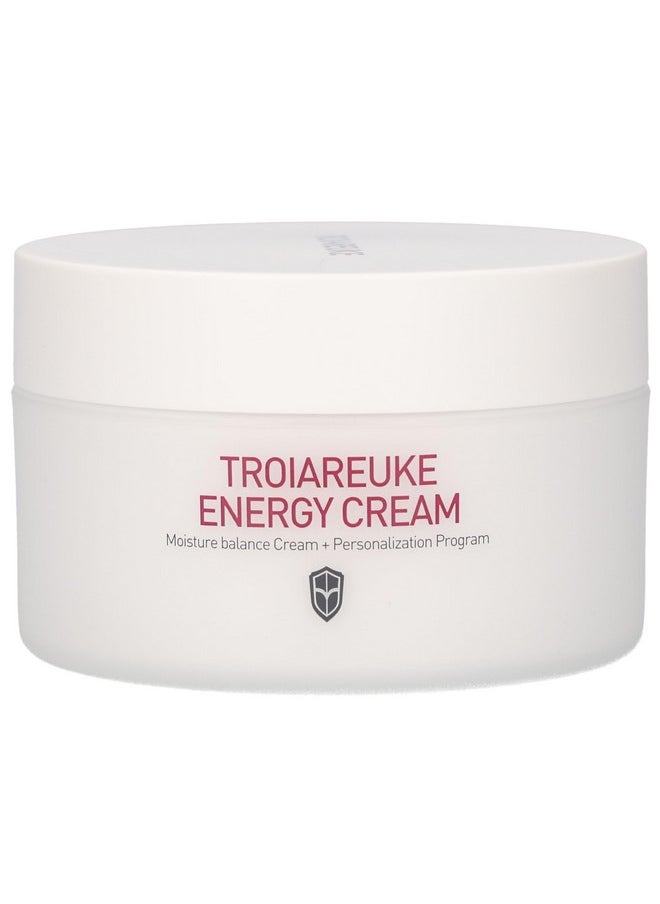 TROIAREUKE Energy Cream, Deep Nourishing Moisturizer for Face, Moisturizing Facial Night Cream with Bifida, Galactomyces, and Peptides For Dry, Dehydrated, and Combination Skin, Korean Skin Care