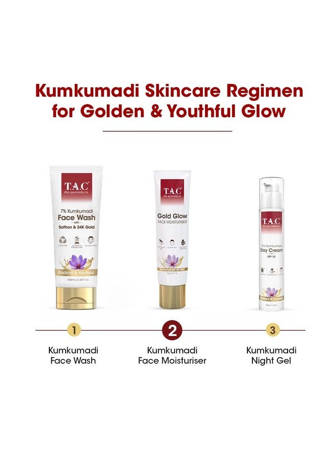 Kumkumadi Face Moisturizer - Hydrating Cream For Dry, Oily & Acne-Prone Skin, Lightweight, Non-Sticky, Intense Moisturization - For Men And Women, (20 Ml)