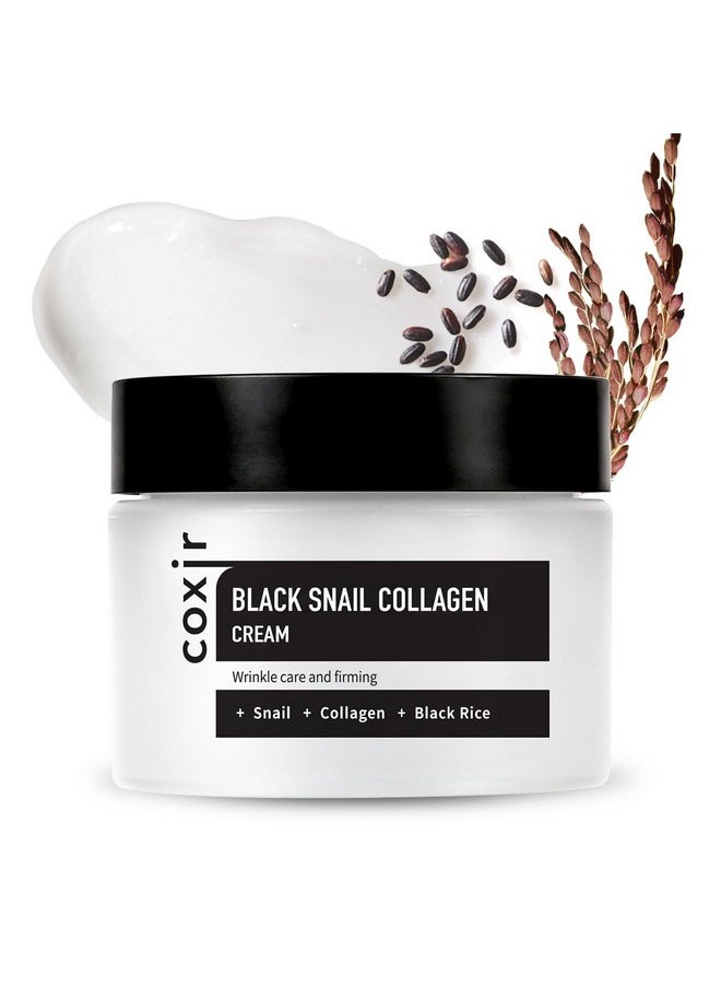 Black Snail Collagen Cream L Snail Mucin, Collagen, Black Rice, Peptide L Moisturizing, Firming, Skin Barrier L Korean Skin Care, Moisturizer [50Ml/1.69 Fl.Oz]